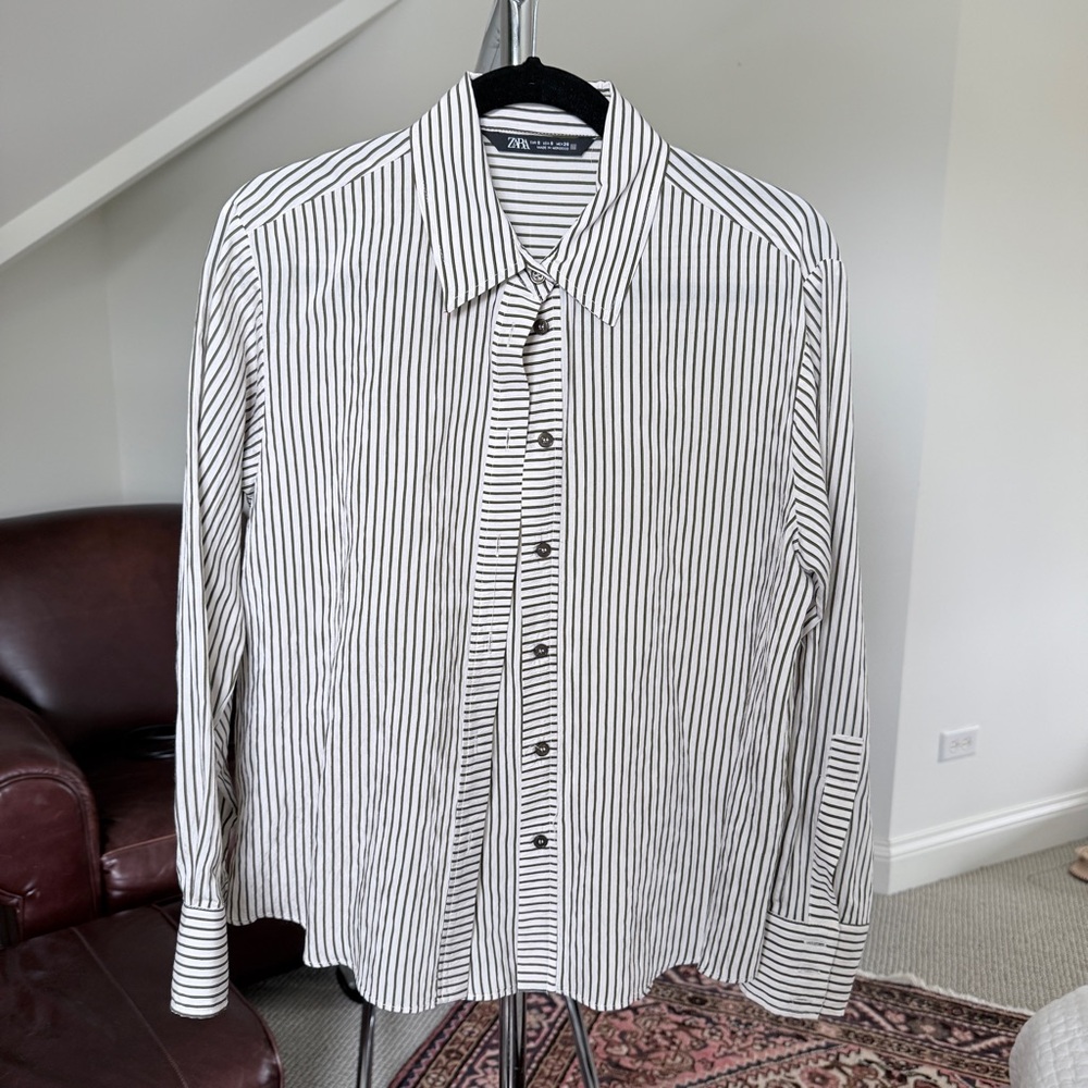 Zara Women’s Striped Button-Down Shirt